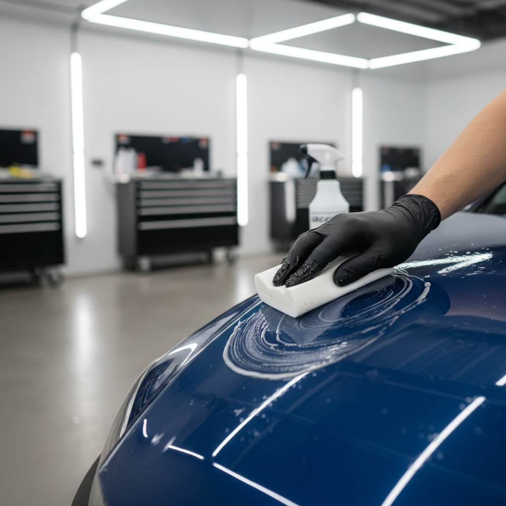 Clay bar decontamination step before applying long lasting paint sealant