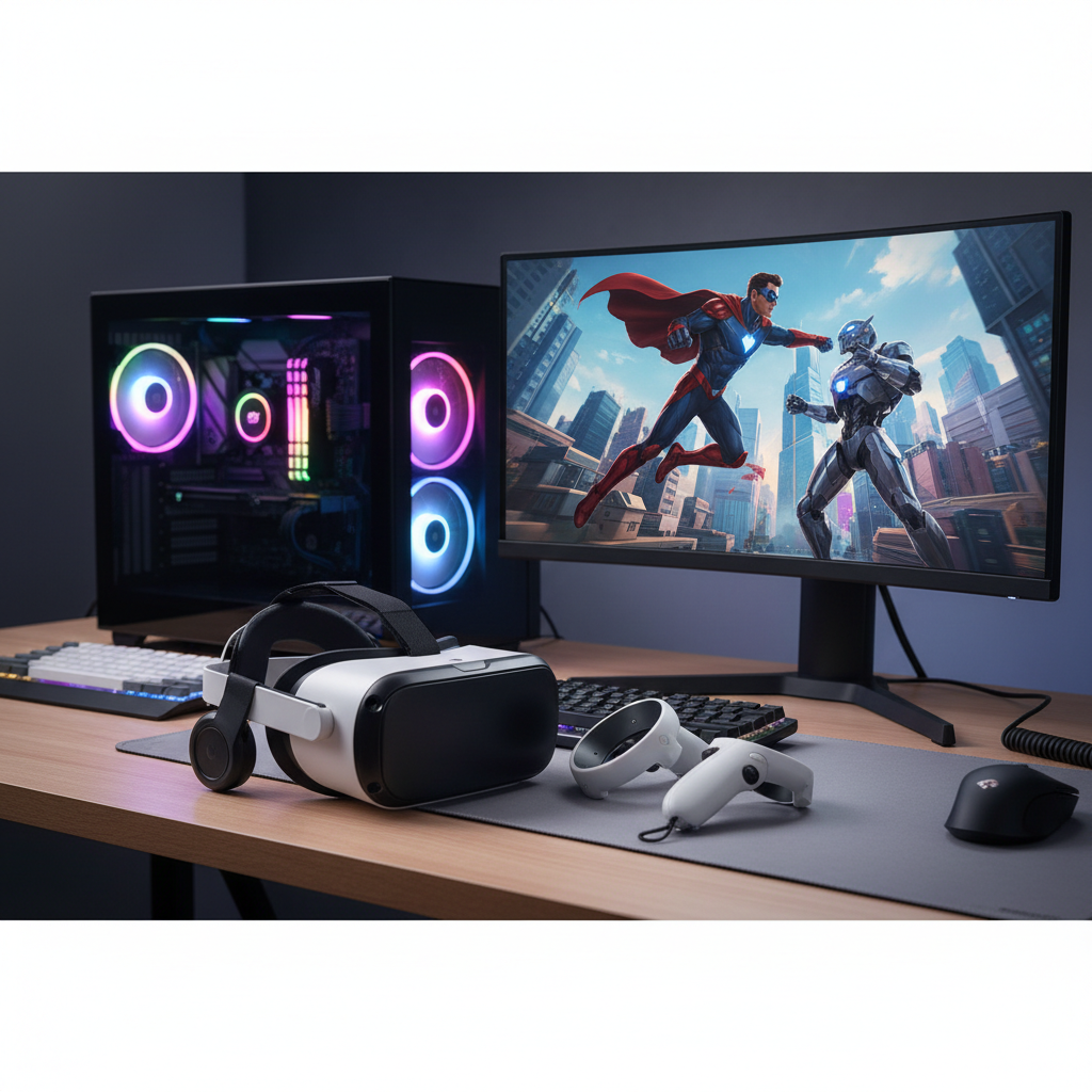 Comparison of VR headsets and PC VR setup for superhero games