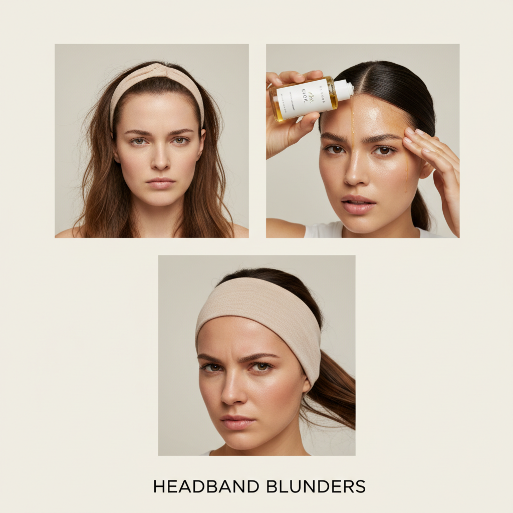 Common headband mistakes like placing too far back and using oily products