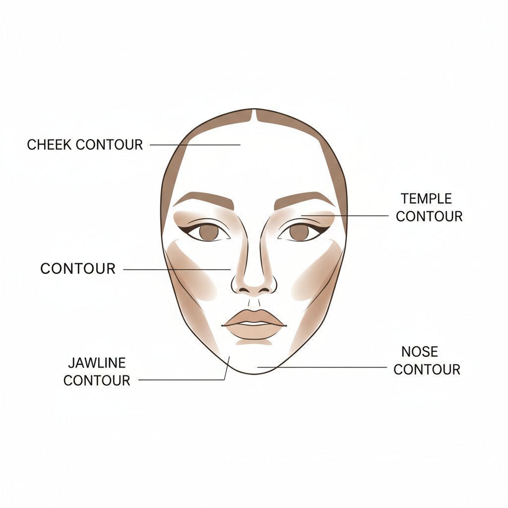 Beginner-friendly contour placement on a face chart