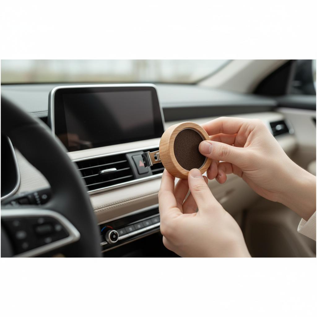 Placing an essential oil car diffuser safely near an air vent