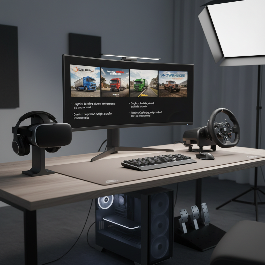 VR trucking game library comparison on a gaming PC setup