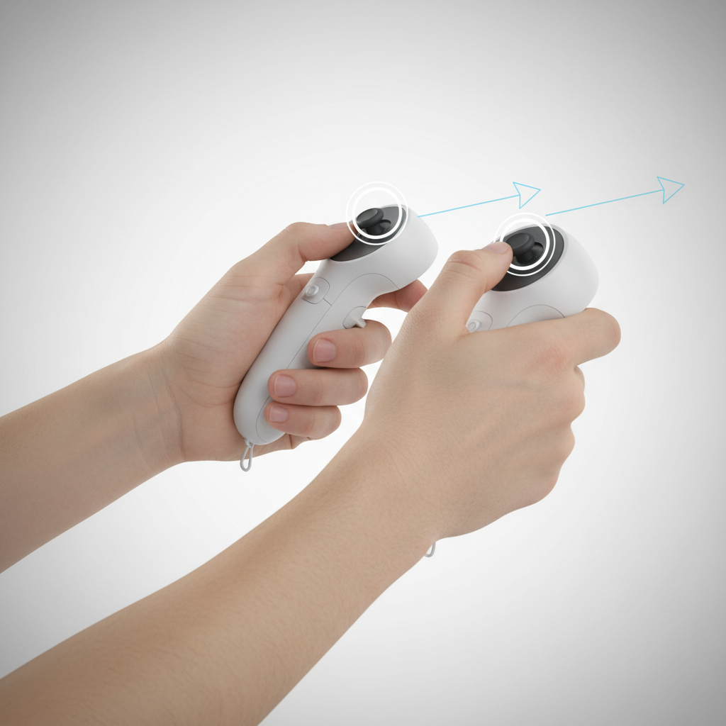 VR controller grip and wrist alignment for accurate Pistol Whip aiming