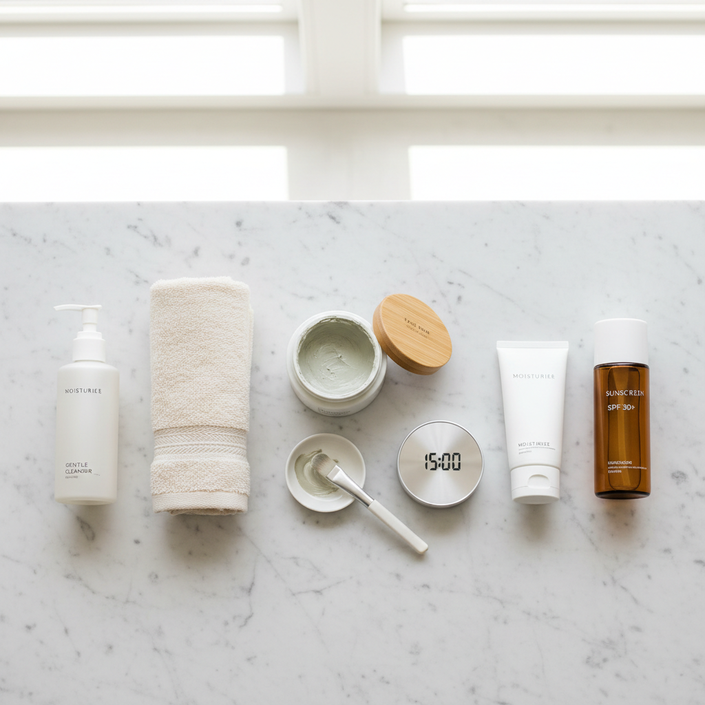 Simple at-home face mask routine steps for glowing skin