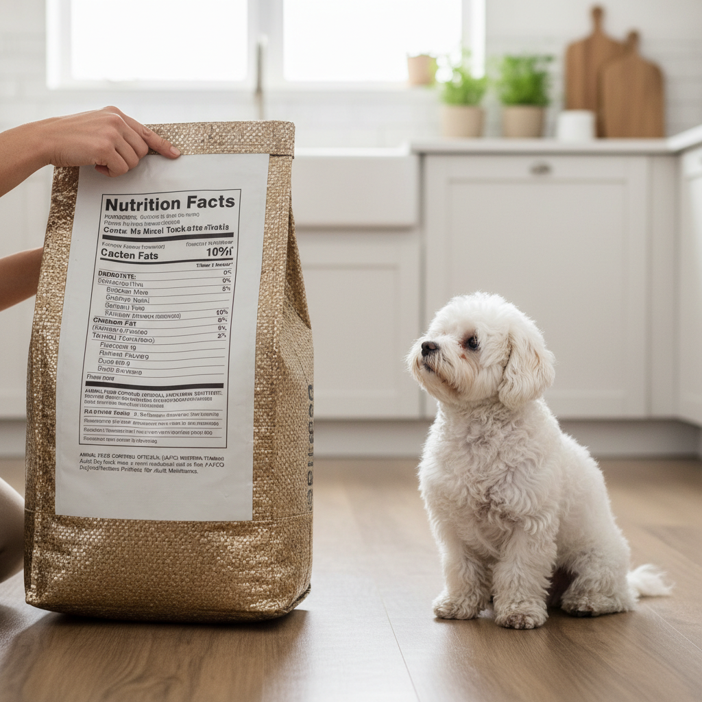 Dog food label reading checklist for small breed nutrition