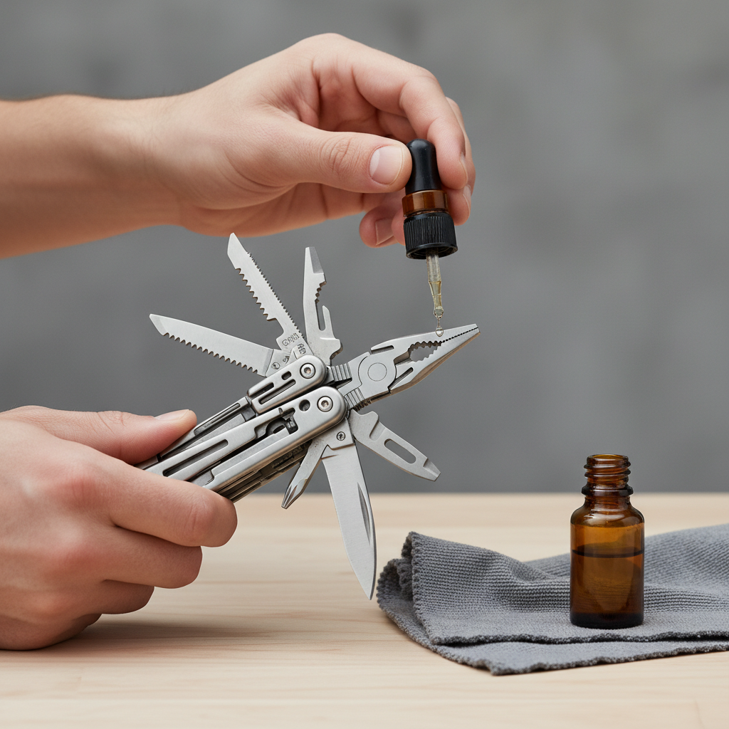 Cleaning and lubricating a camping multi tool after a trip