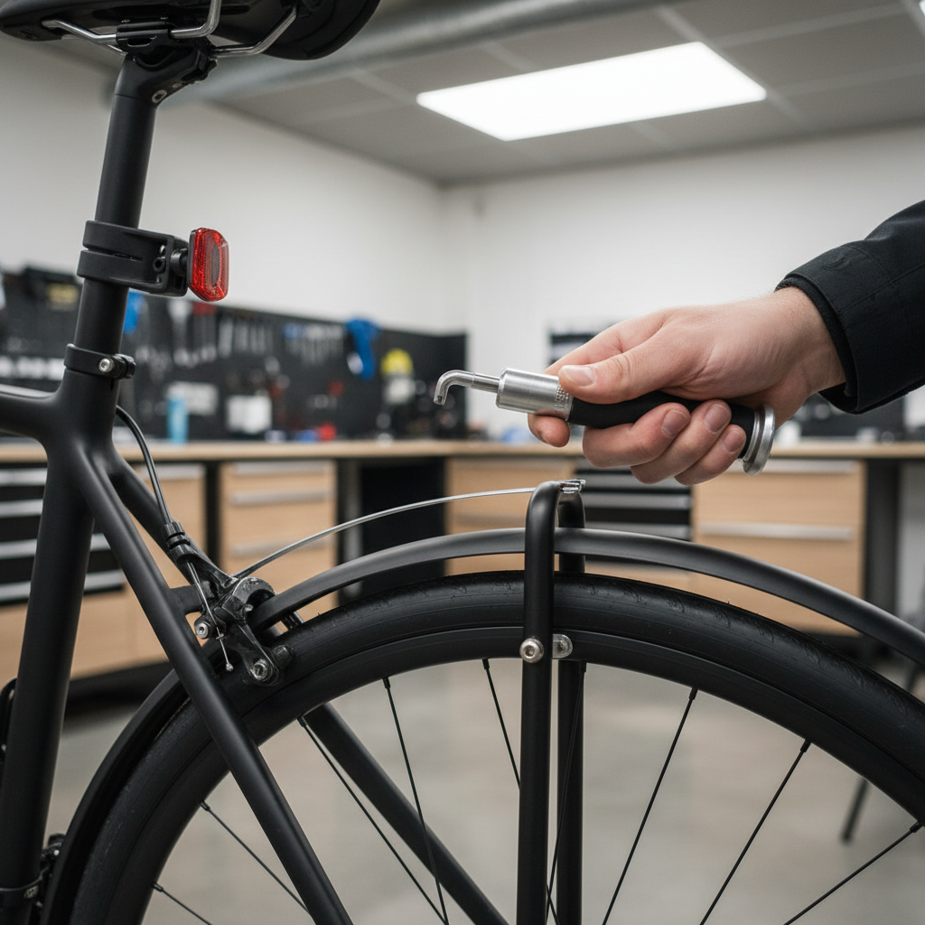 Checking bike fender bolt tightness with a torque wrench