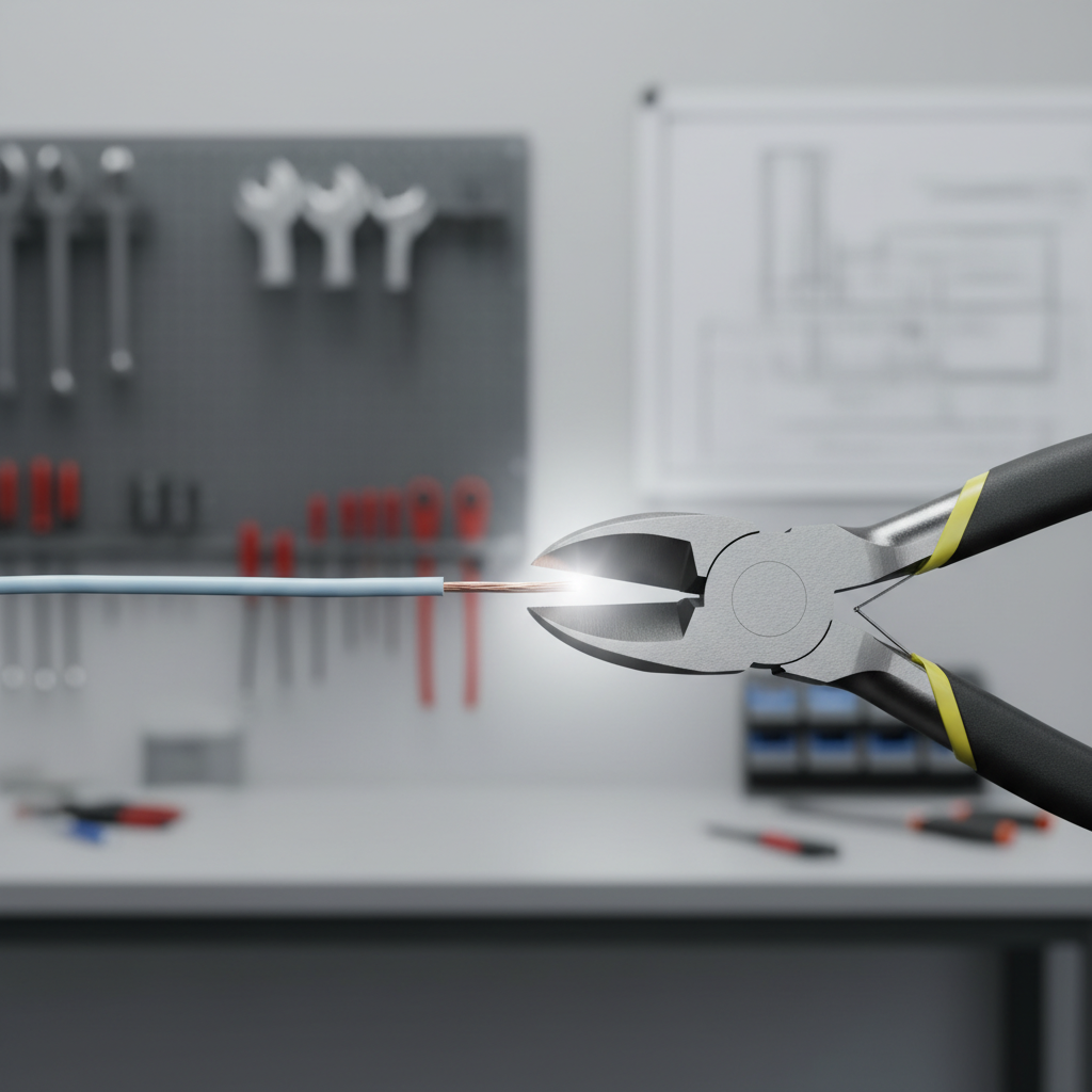 Correct cutter placement near pliers pivot for clean wire cut