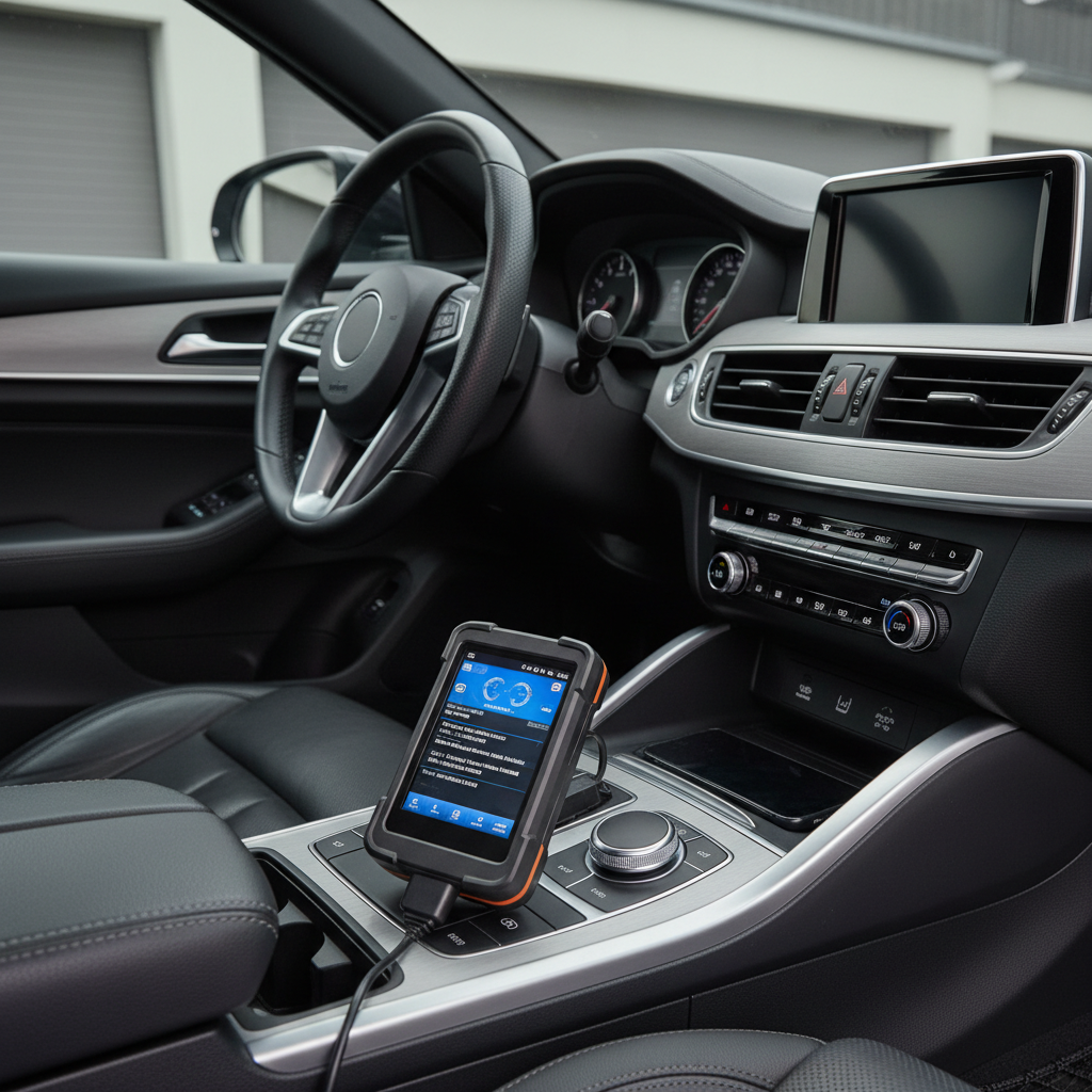 OBD2 scan tool showing misfire codes that can affect fuel economy