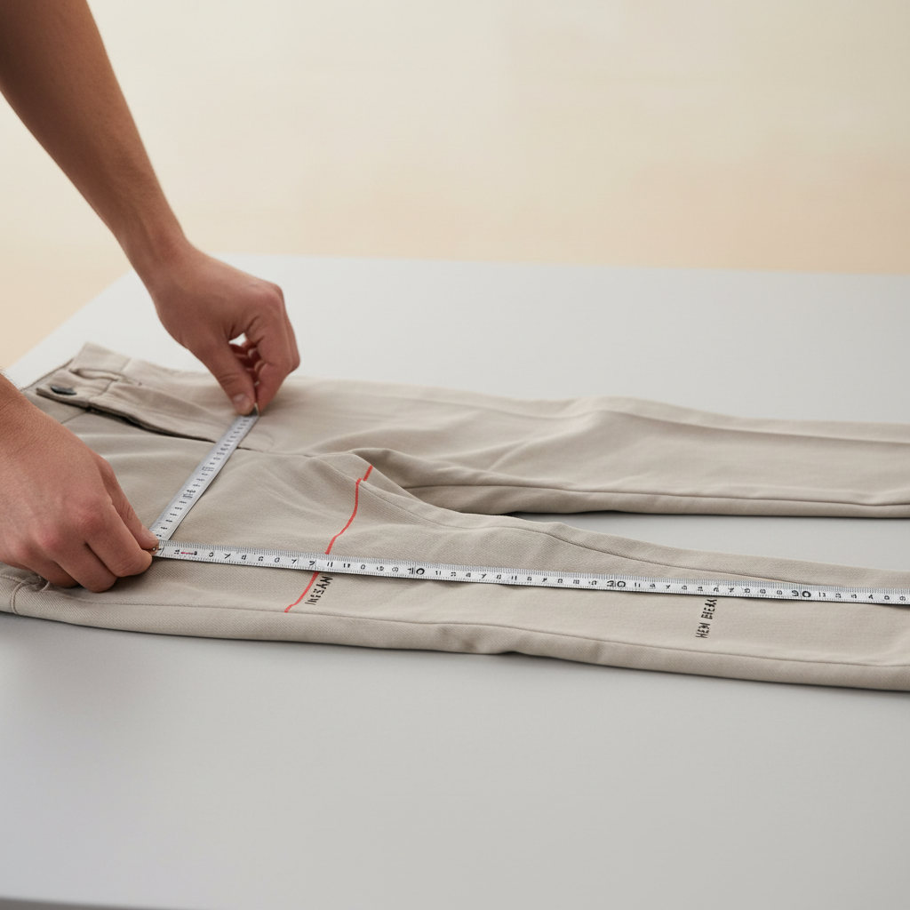 How to measure chino inseam and hem break for slim fit pants