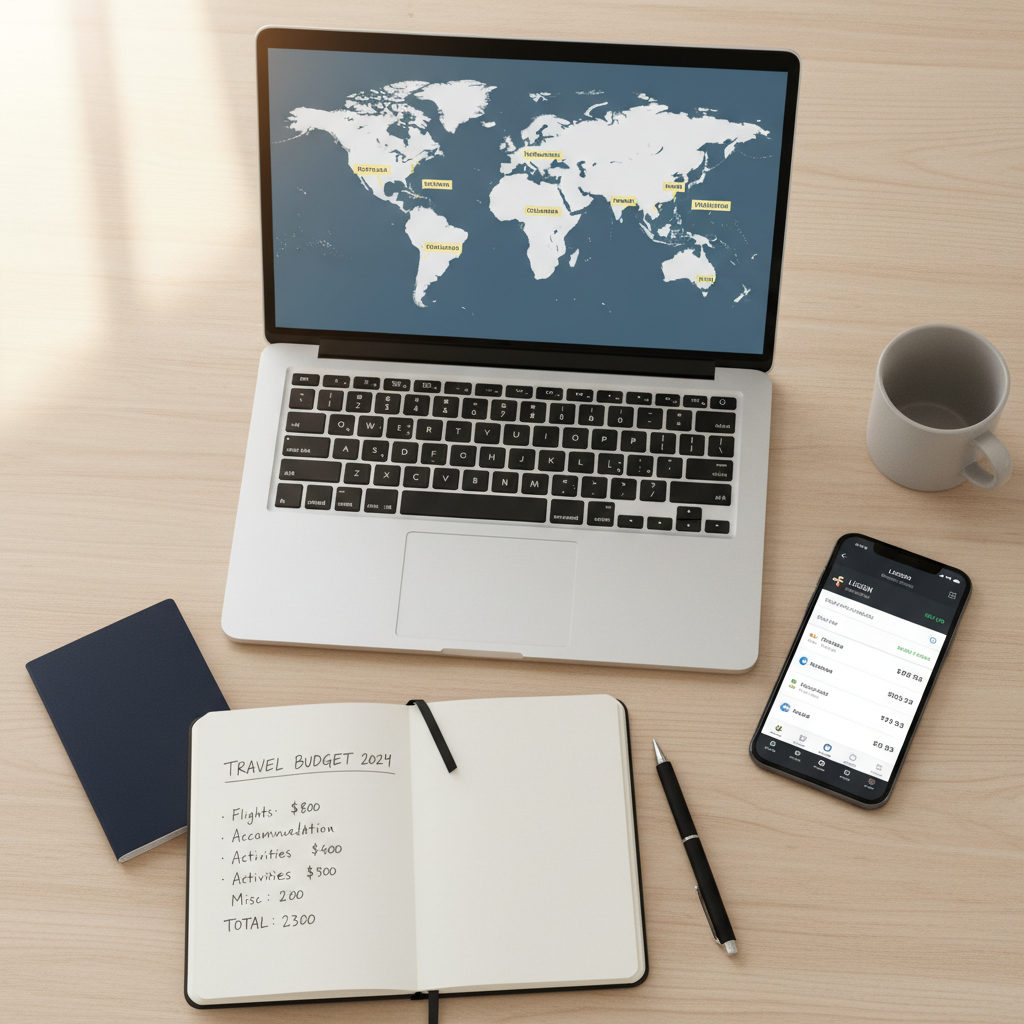 Map-style planning view for budget travel destinations in 2026