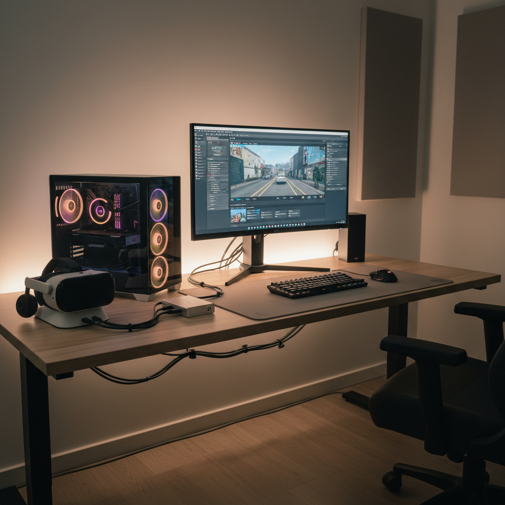 VR streaming setup with capture card between PC and monitor