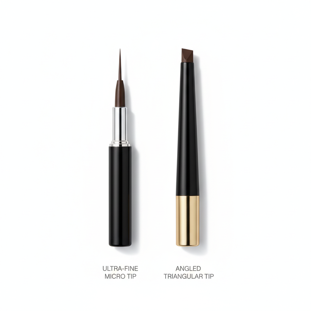 Eyebrow pencil tip types for sparse brows: micro tip vs angled tip comparison