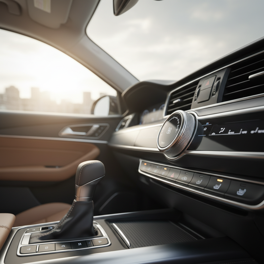 Car dashboard climate controls with heater fan speed issue