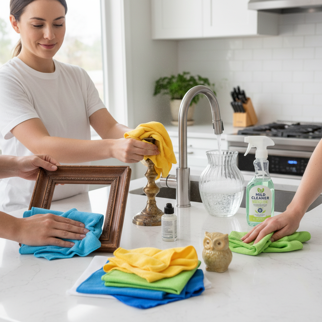 Cleaning and prepping thrifted decor items before DIY upgrades