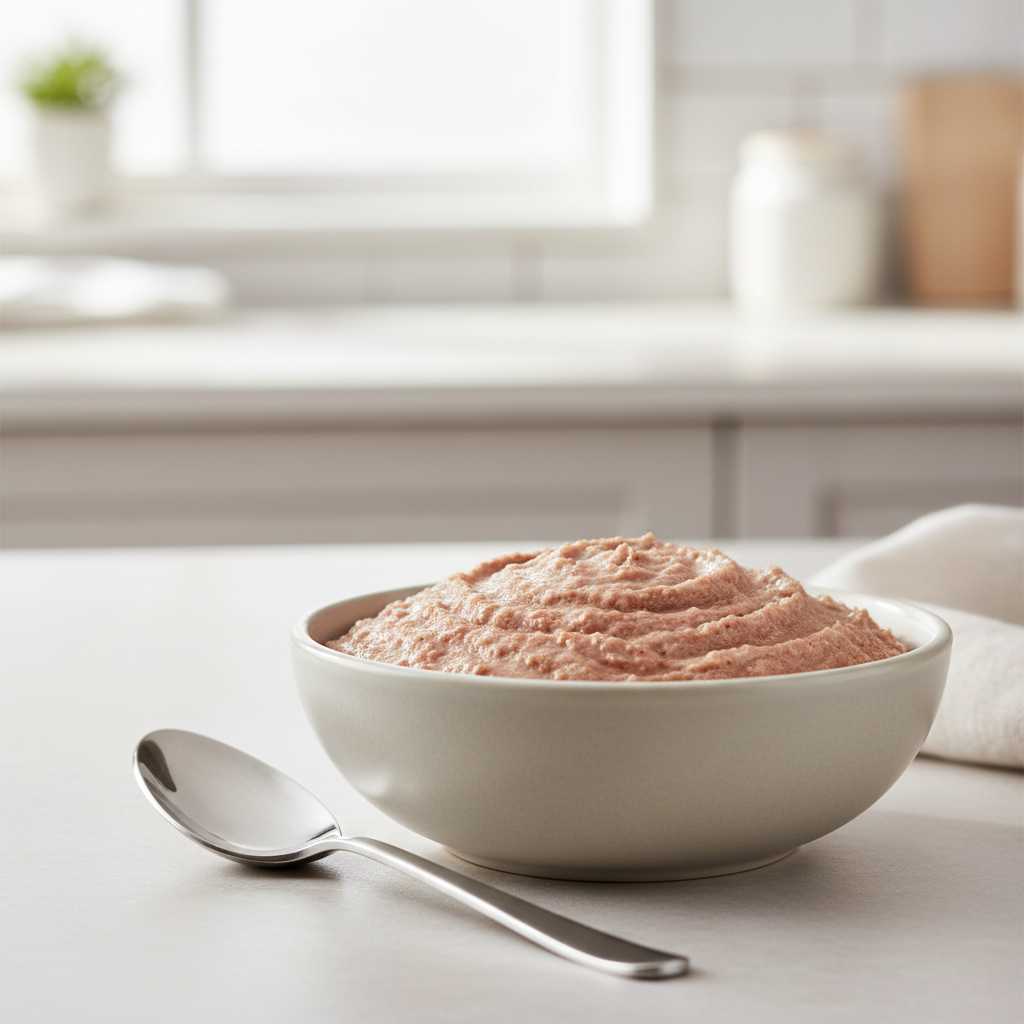 Close-up of wet cat food texture to support hydration for urinary health