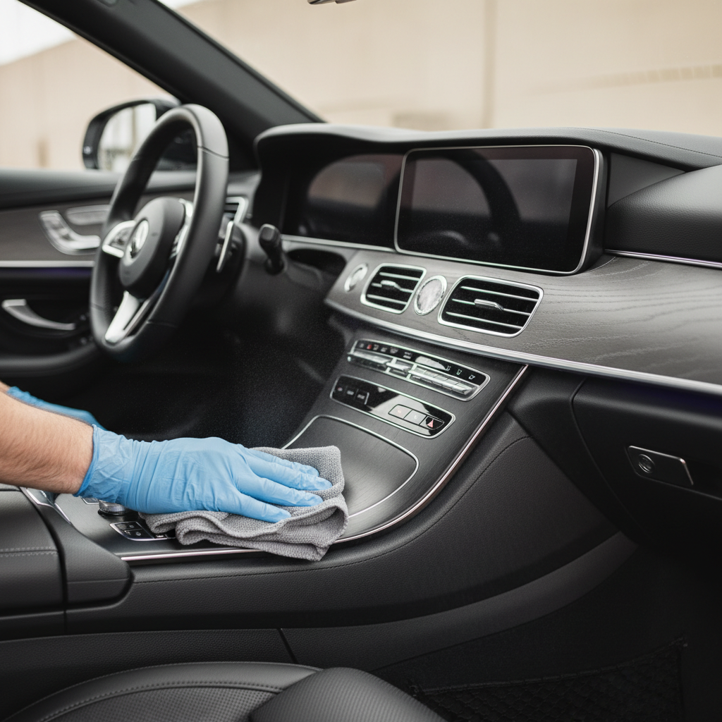 Wiping smoke residue from car dashboard and interior plastics