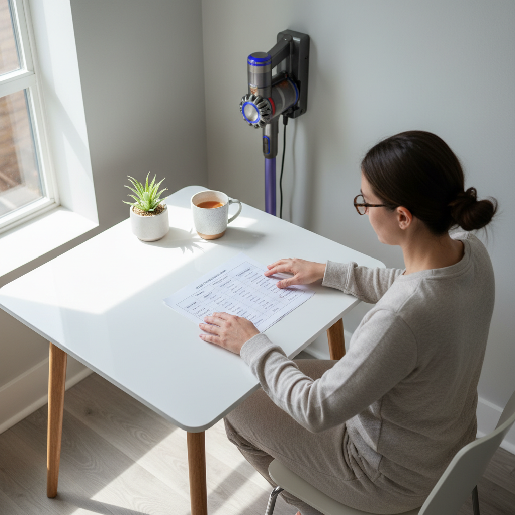 Comparison table planning for lightweight apartment vacuum features