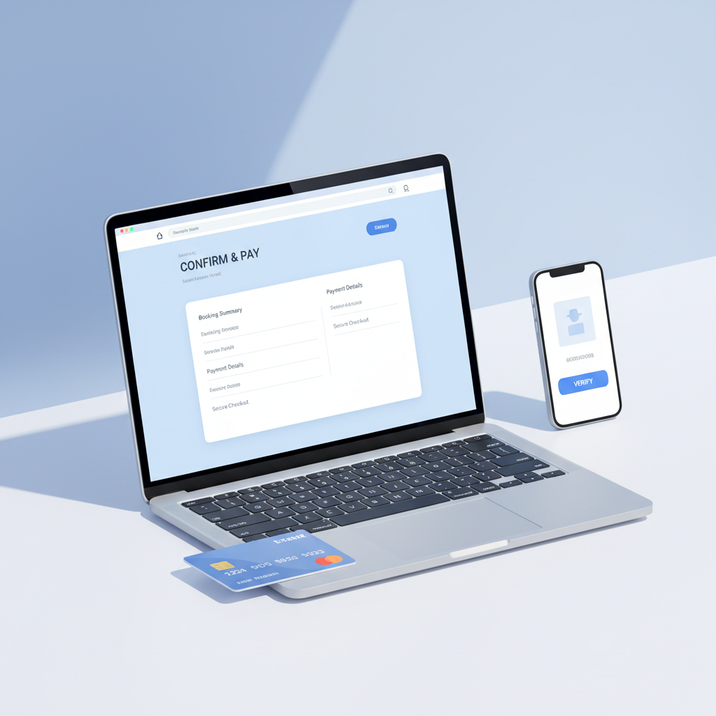 Secure online payment screen while booking a vacation rental