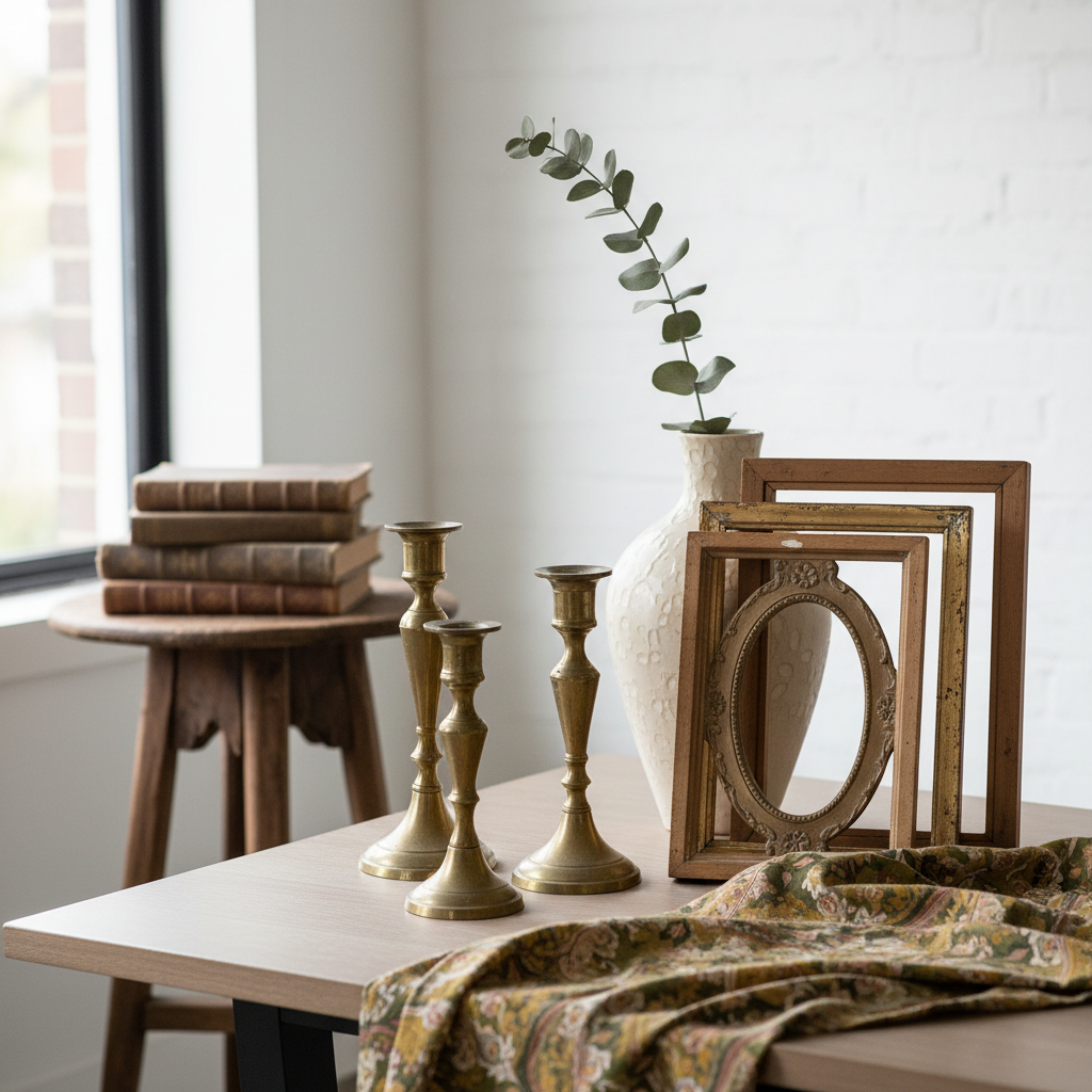 Thrift store haul for easy DIY home decor ideas with thrifted items