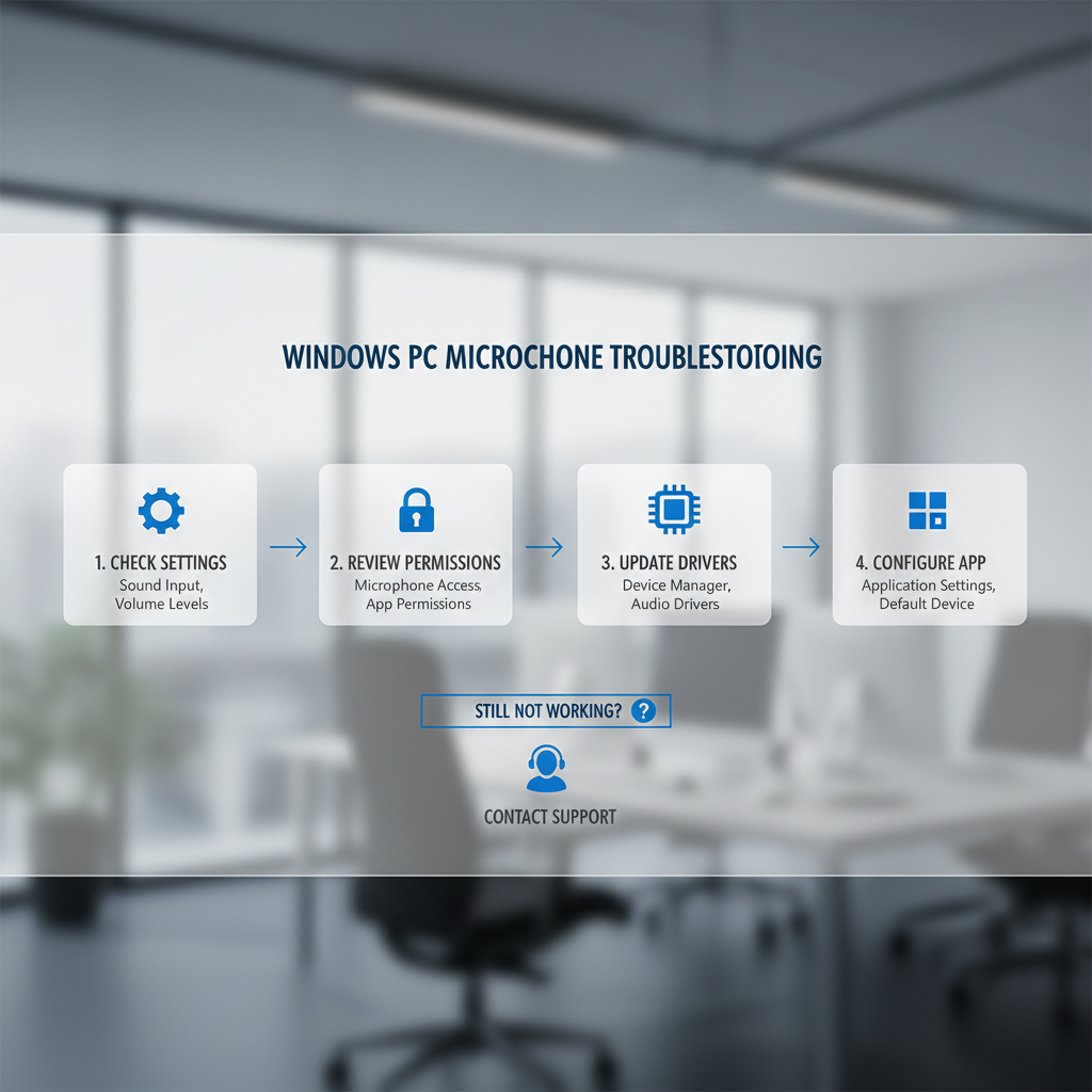 Troubleshooting checklist for microphone not working on Windows PC