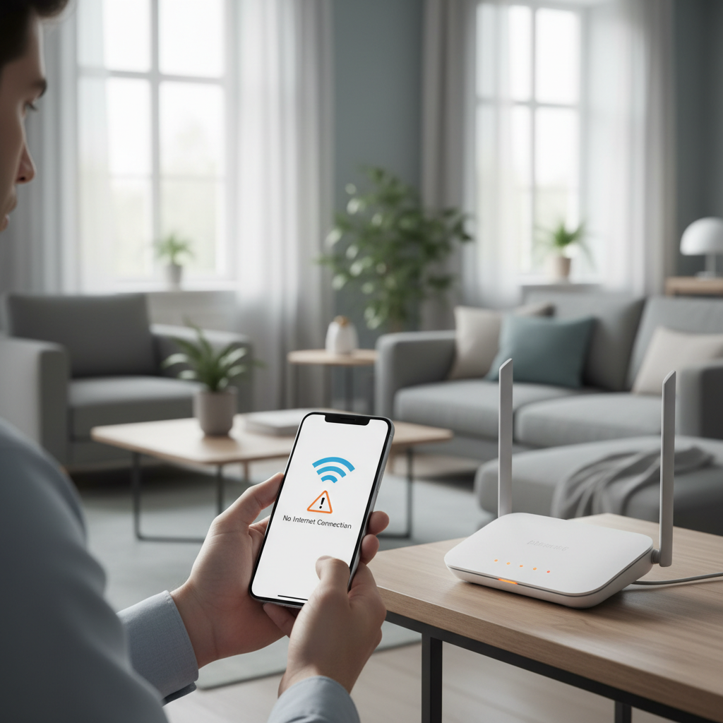 WiFi connected but no internet troubleshooting on a home router and smartphone