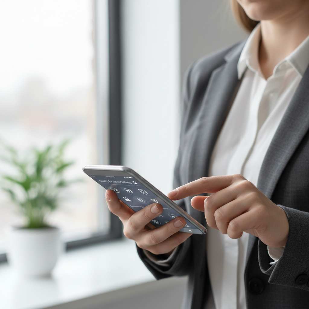 Adjusting phone security settings on a smartphone privacy screen