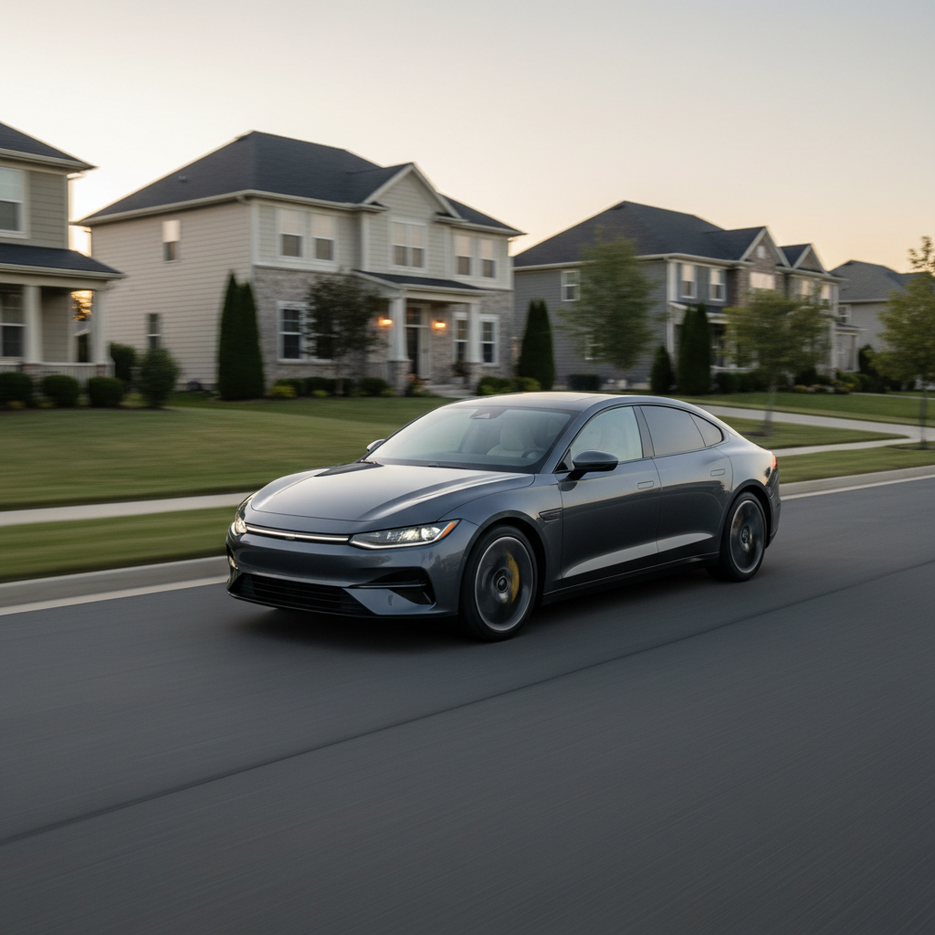Driver performing controlled brake pad bedding-in on an empty road