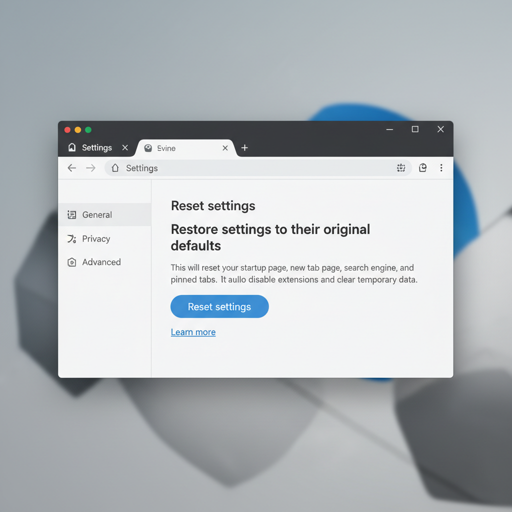 Resetting browser settings on a Windows PC to fix slow performance