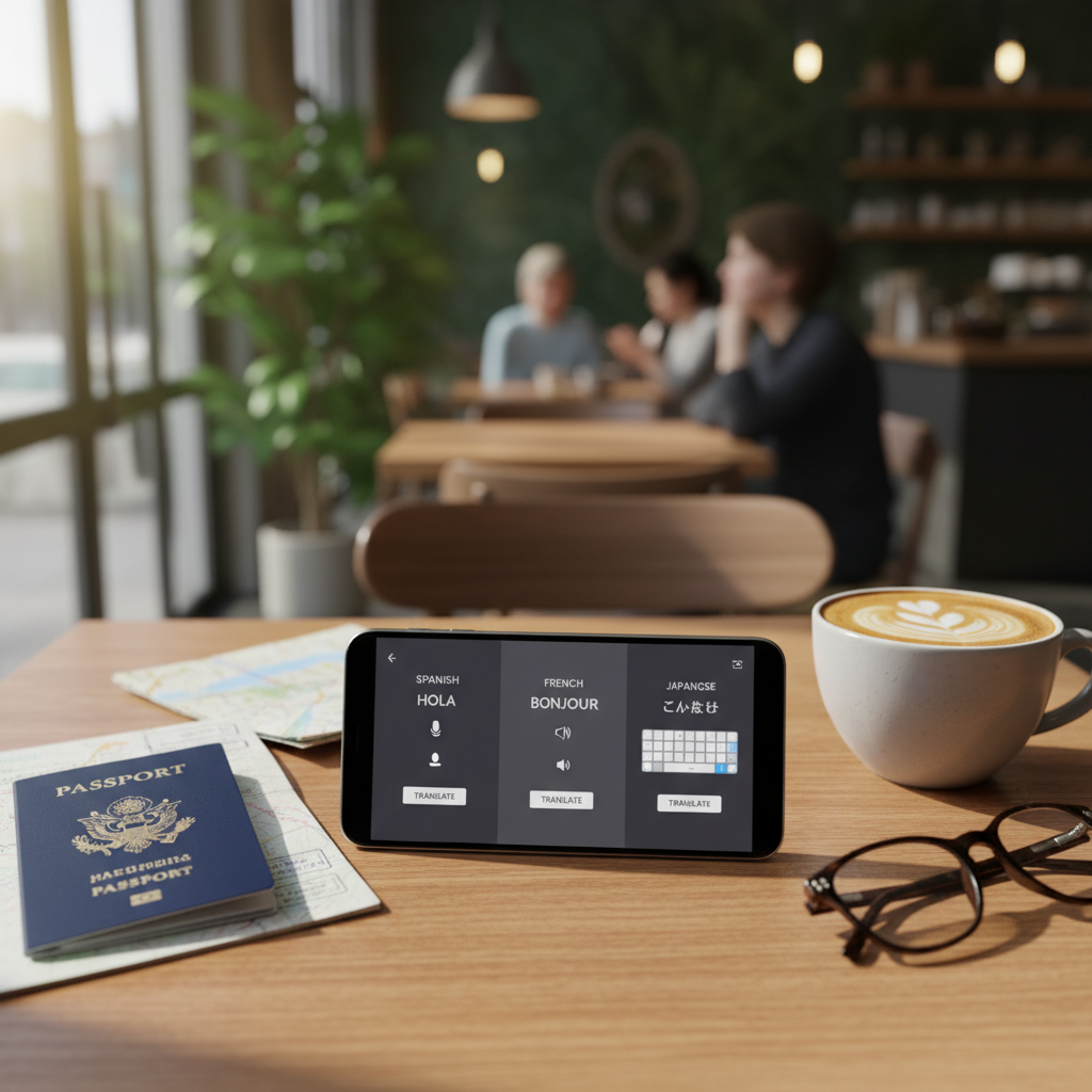 Side-by-side comparison of translation apps on a smartphone while traveling