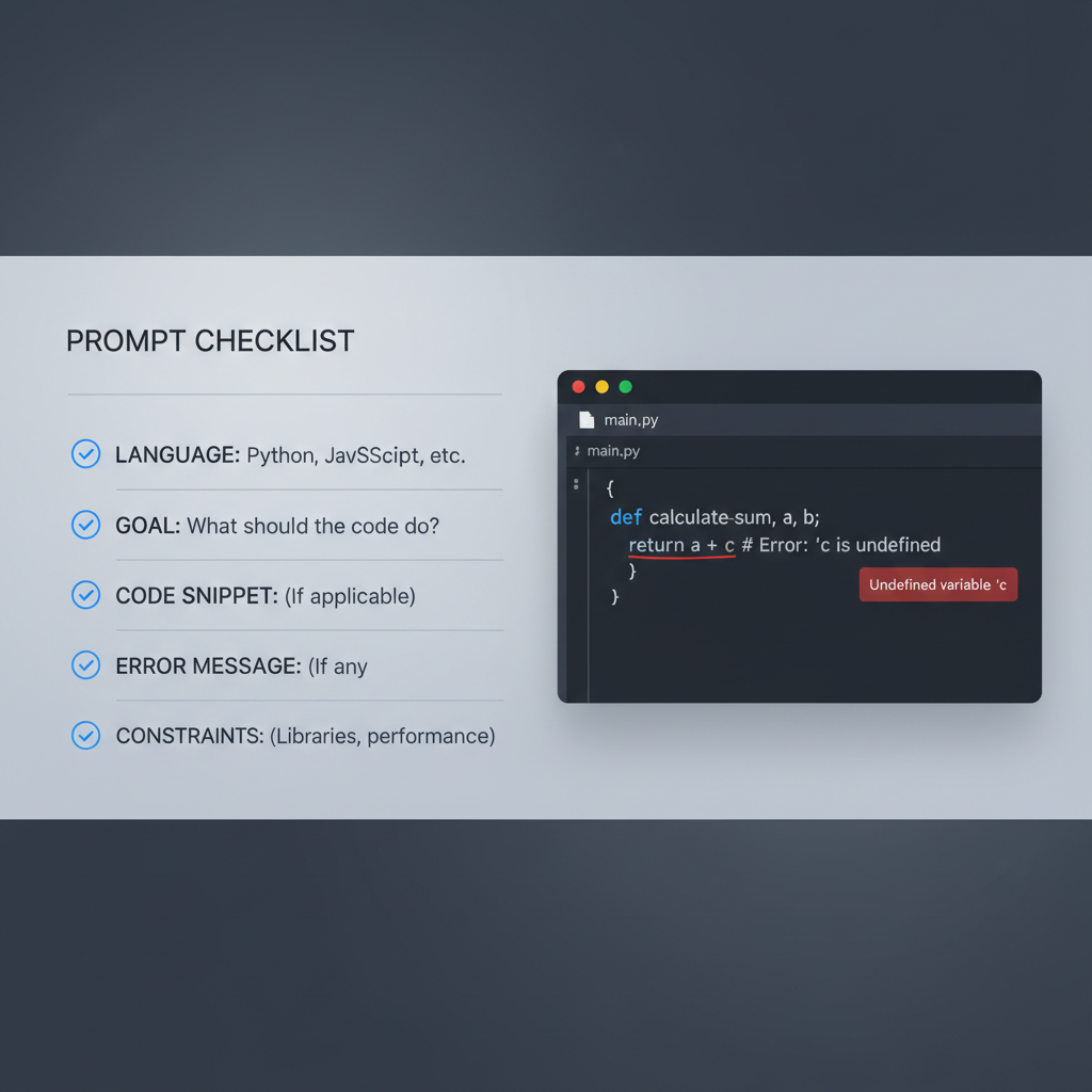 Example of a good prompt for ChatGPT to help with beginner coding
