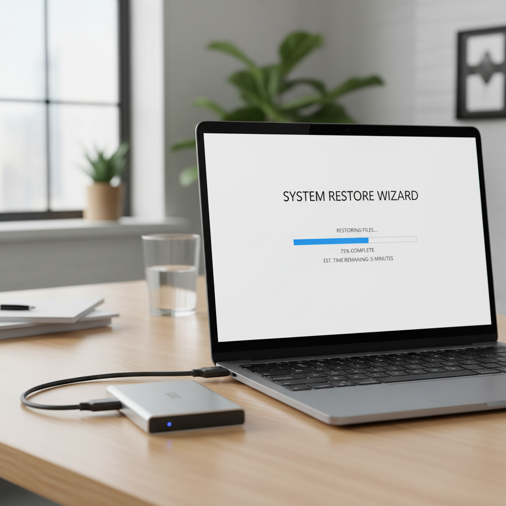 Restoring files from a Windows backup to an external drive