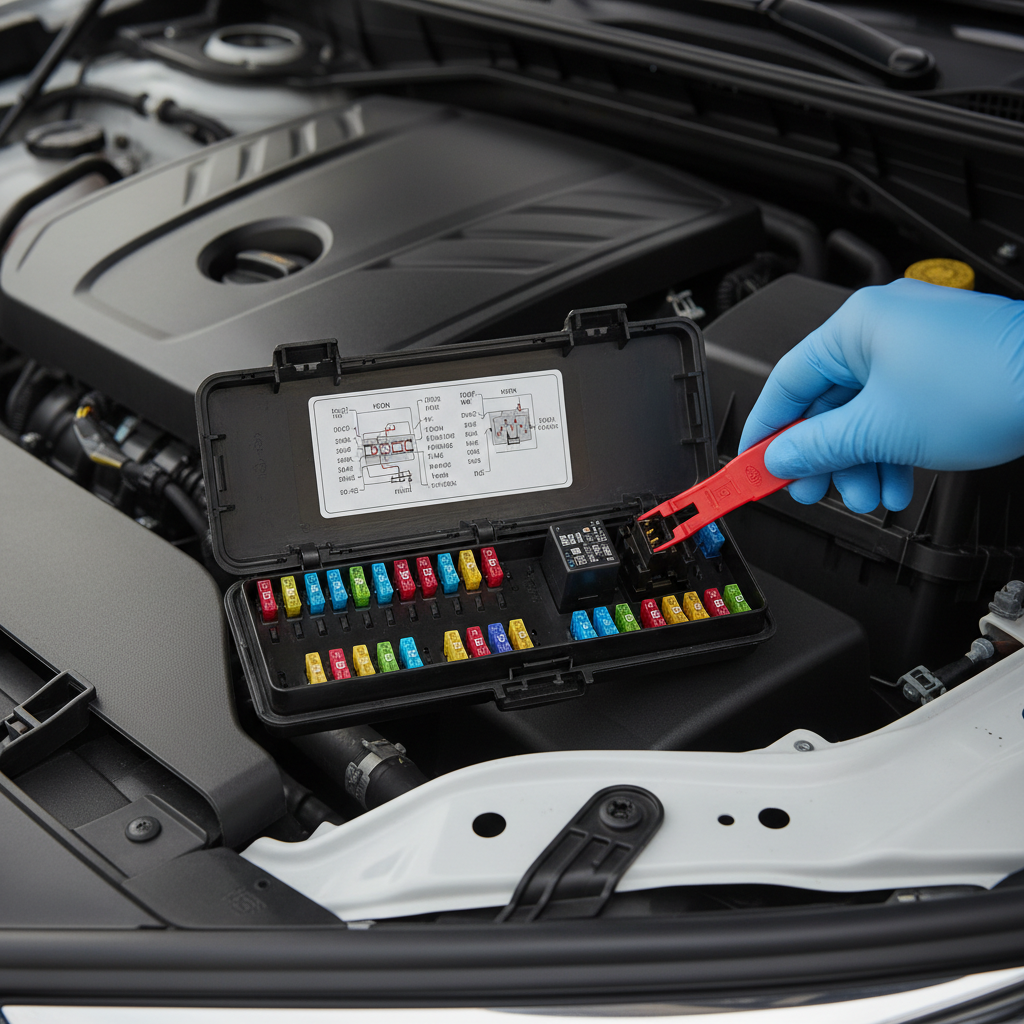 Car fuse box and horn relay location for diagnosing a horn that stopped working