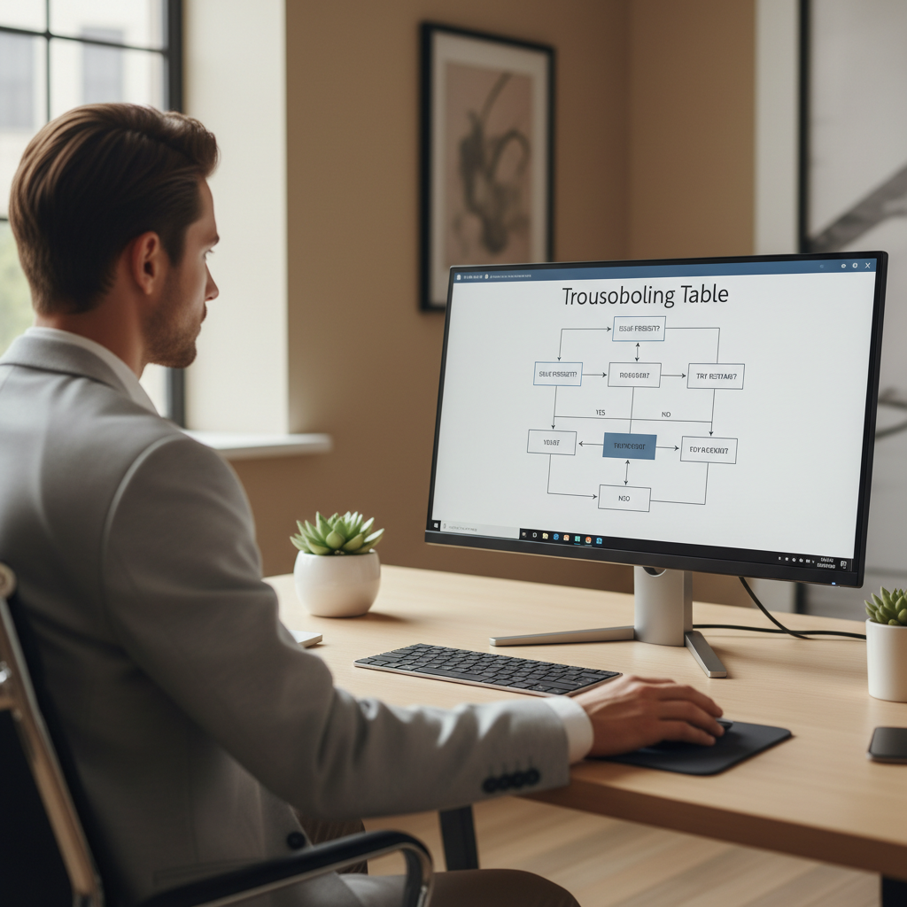Decision table for troubleshooting mouse lag on Windows PC