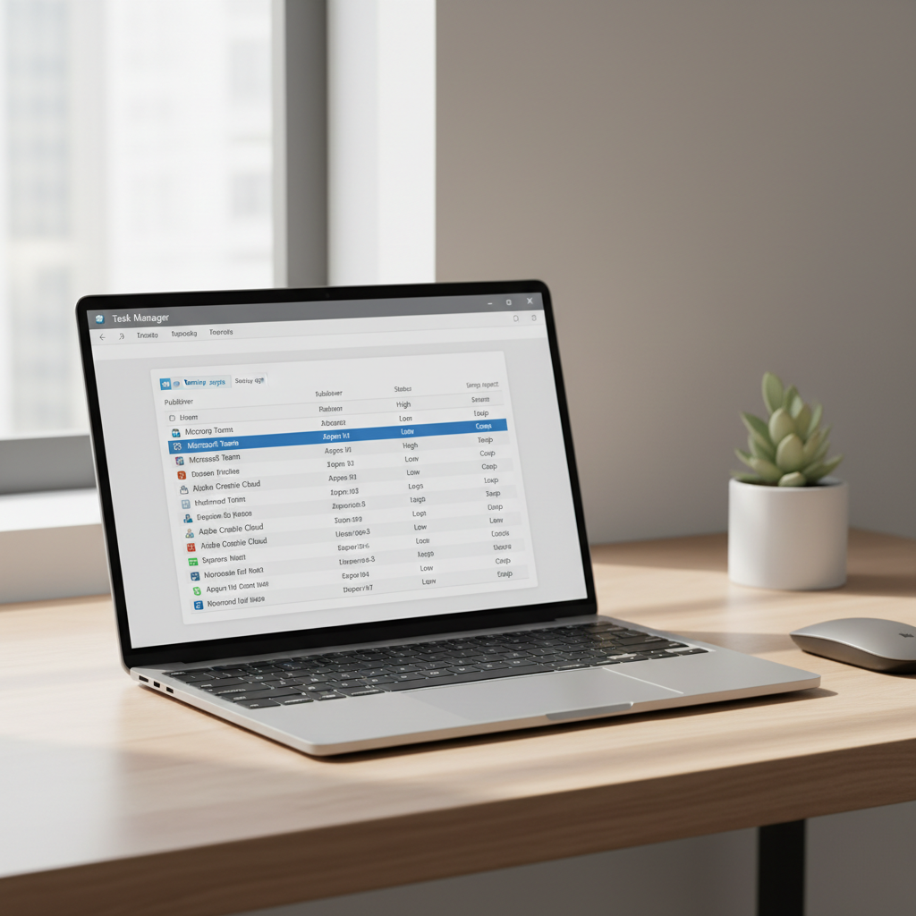 Windows Task Manager Startup tab showing startup impact for apps