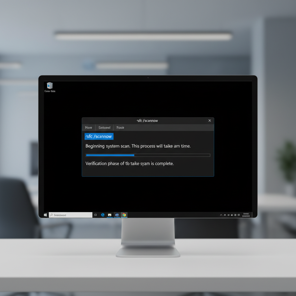 Command Prompt running SFC scan to repair Windows system files
