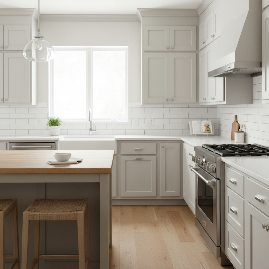 Budget kitchen backsplash ideas in a bright home kitchen