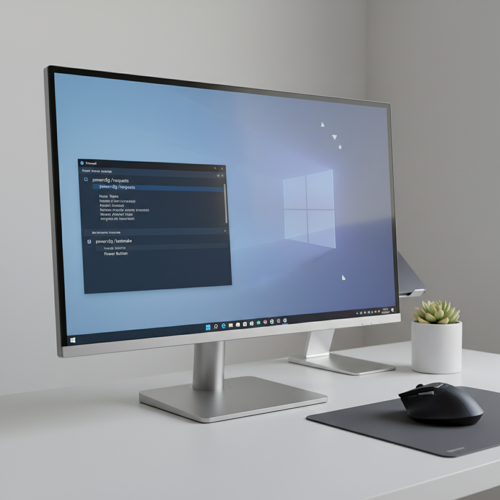 Windows Terminal showing powercfg commands for sleep troubleshooting