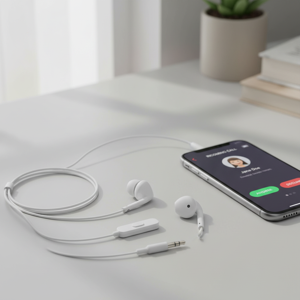 Budget wired earbuds with inline microphone for clear phone calls