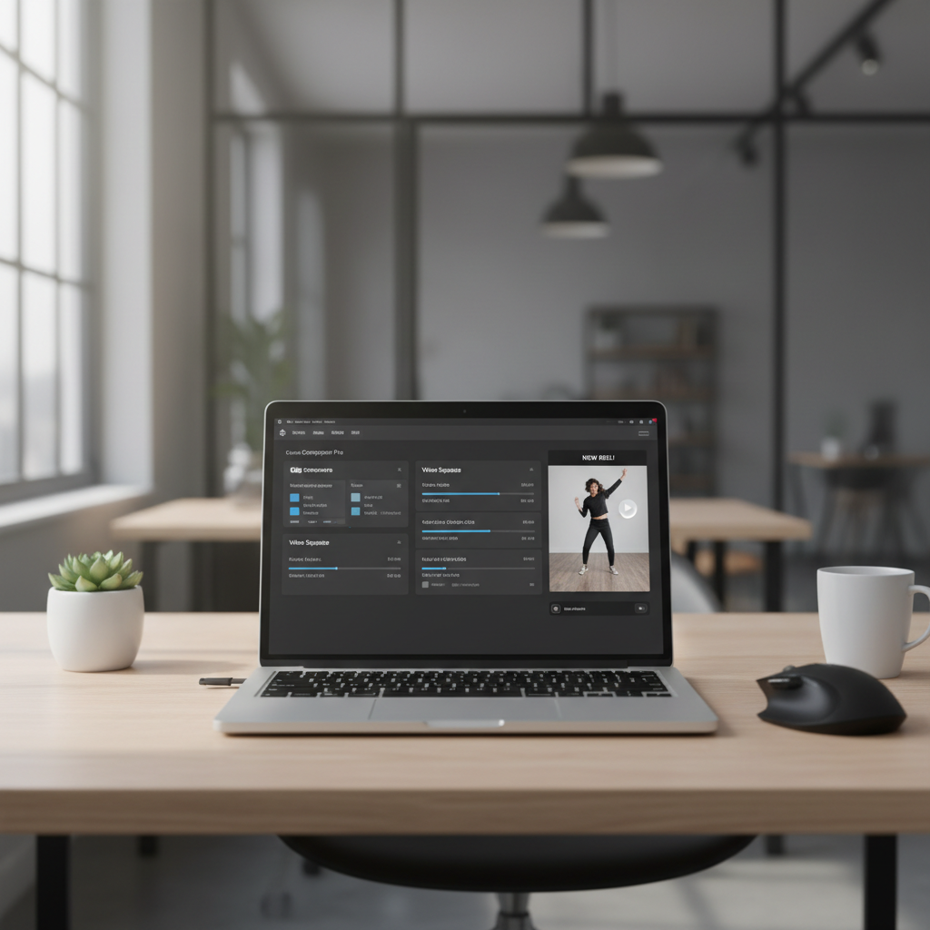 Comparing free video compressor tools for Instagram Reels on a laptop
