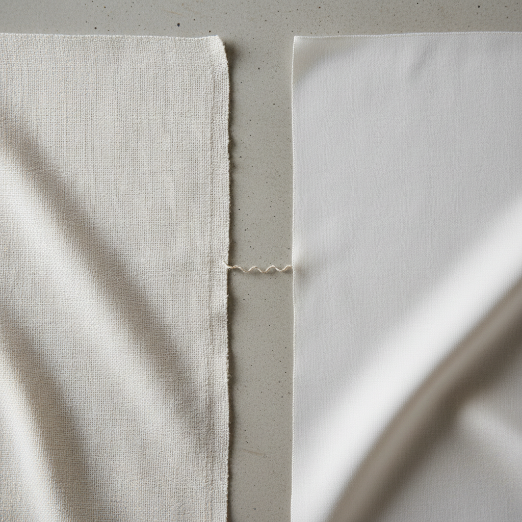 Cotton sheet weave comparison percale vs sateen close-up