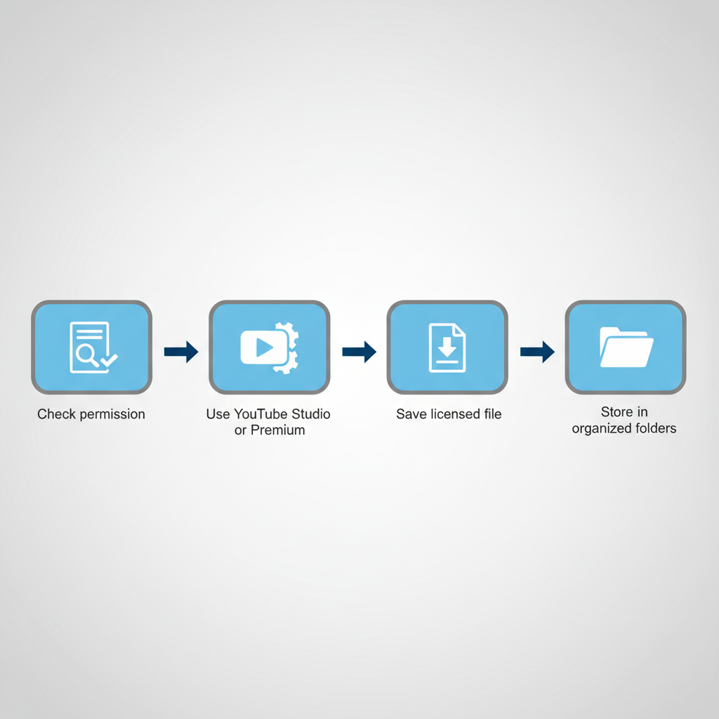 Safe workflow for saving YouTube videos using official and licensed methods