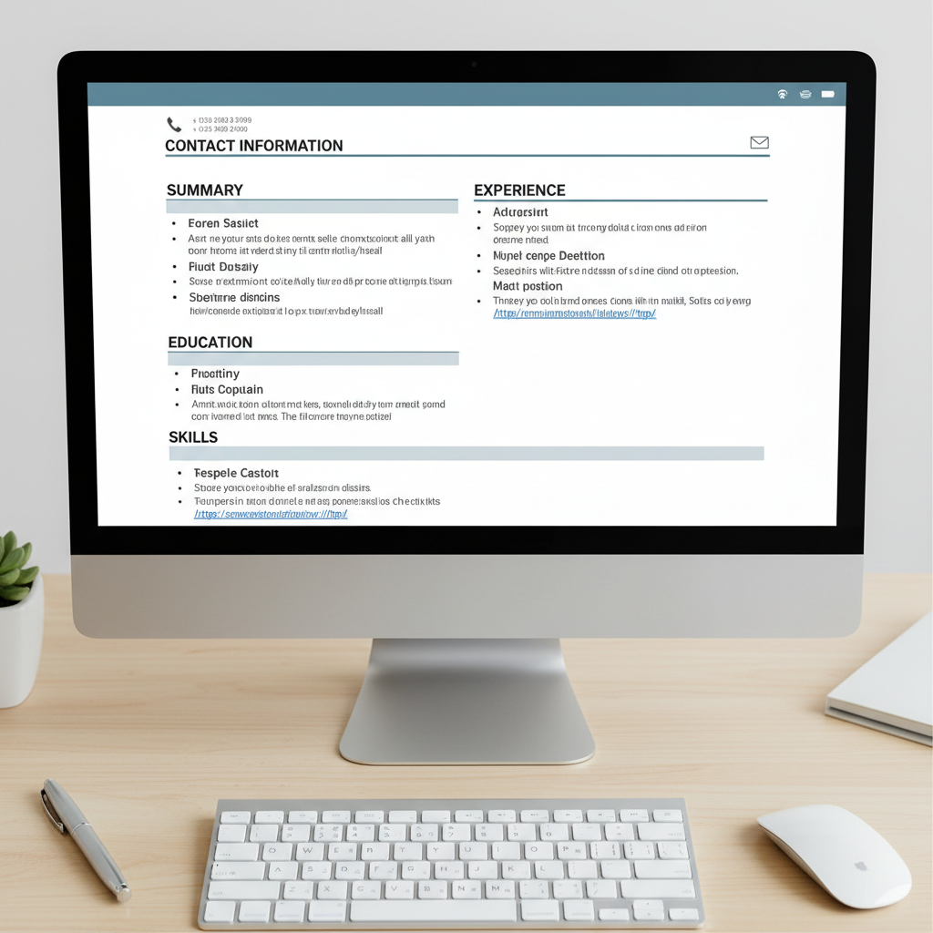 ATS-friendly resume layout with clear headings and bullet points