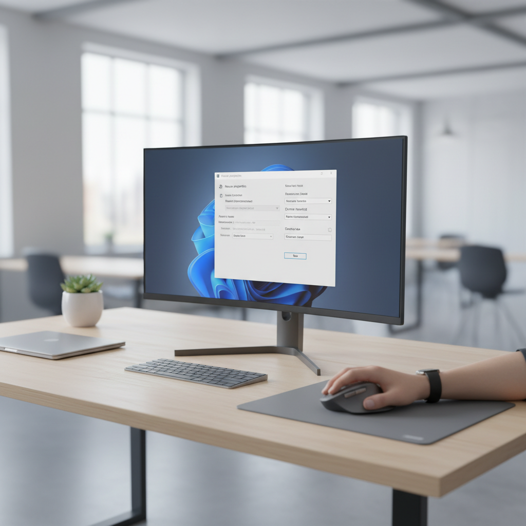 Person adjusting mouse settings on Windows for smoother cursor control