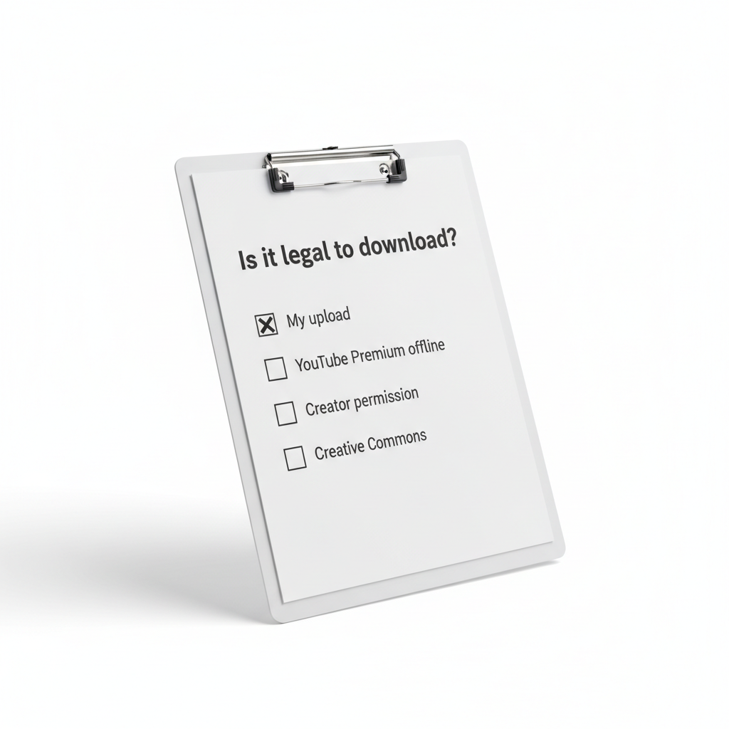 Checklist for legal YouTube downloading scenarios