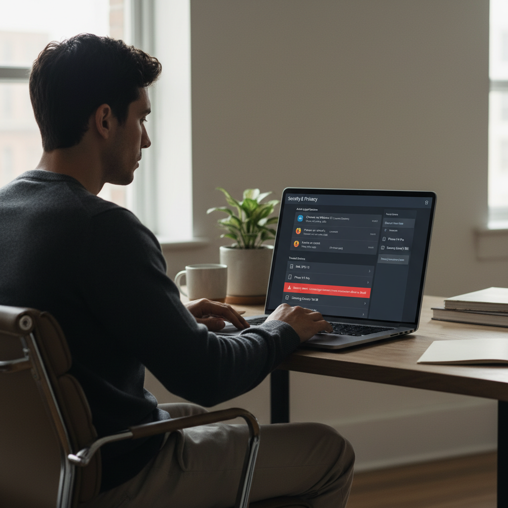Reviewing active sessions and login alerts to protect social media from hackers