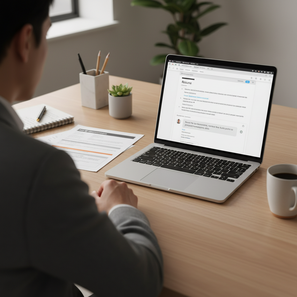 Job seeker tailoring resume bullet points with AI prompts