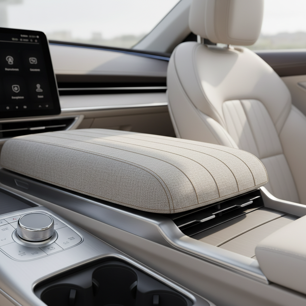 Car center console armrest with a fitted cover for comfort and protection