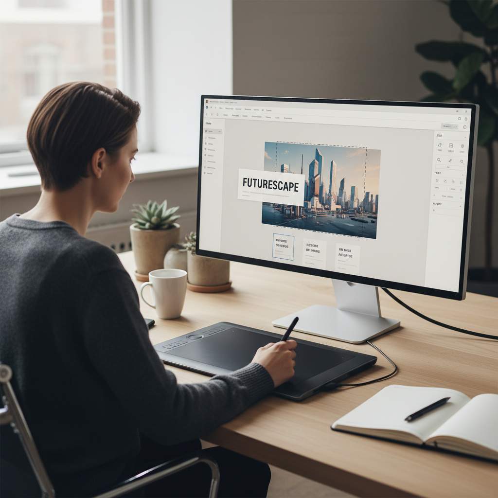 Editing AI-generated image in a simple design tool for final social post