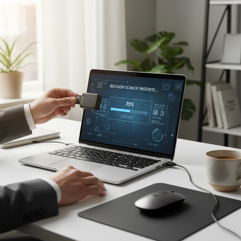 Recovering deleted photos from an SD card using a computer tool